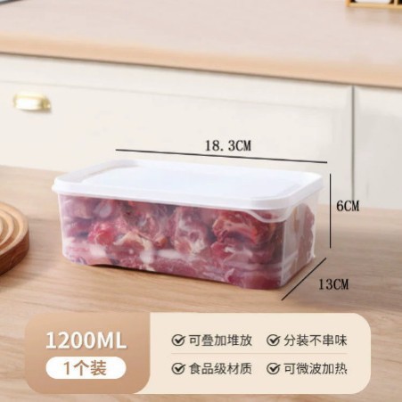 Caja de Almacenamiento para Carne Congelada de Plástico PP con Conservación y Sellado para Refrigerador
