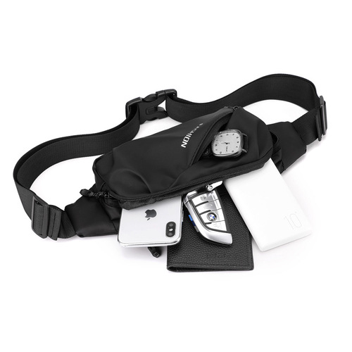 Cross-border new men's waist bag, outdoor running mobile phone bag, multi-functional chest bag, casual shoulder crossbody bag, cash register bag