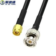 SMA公转BNC公头RG58射频电缆组件天线延长线转接线馈线跳线连接线