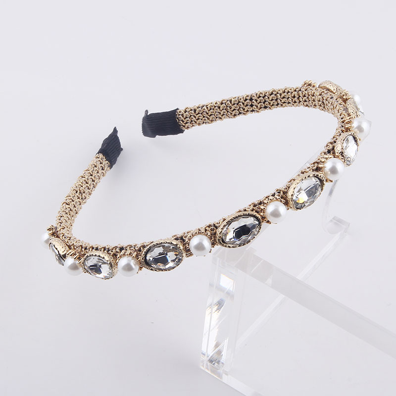 New Fashion Simple Wrapped Diamond Pearl Stirnband display picture 4