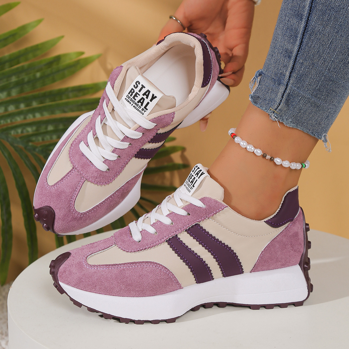 2026 primavera nueva mujer zapatos deportivos casuales de suela gruesa moda versátil transfronteriza cómodos gran tamaño al por mayor