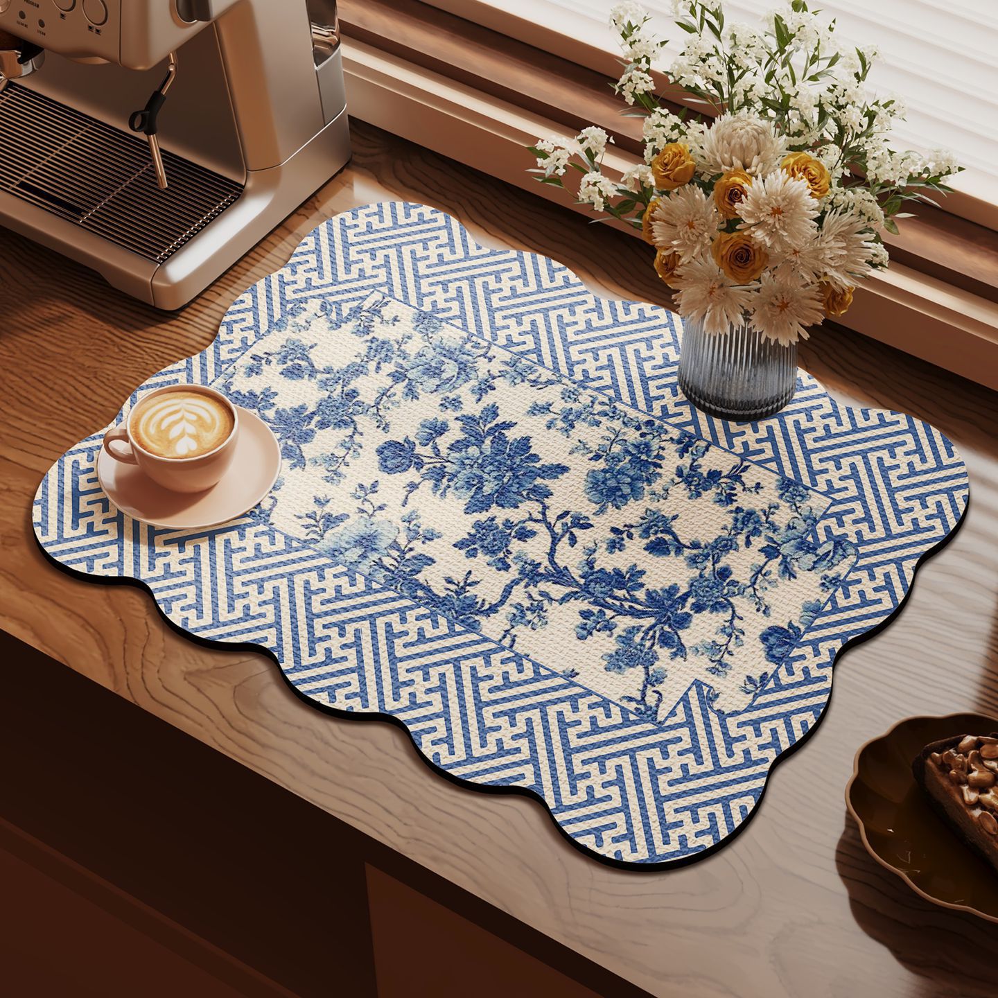 Cocina retro cojín de drenaje cojín antideslizante mesa de comedor cojín de aislamiento térmico resistente al desgaste cojín de barro de diatomas de absorción de agua de secado rápido