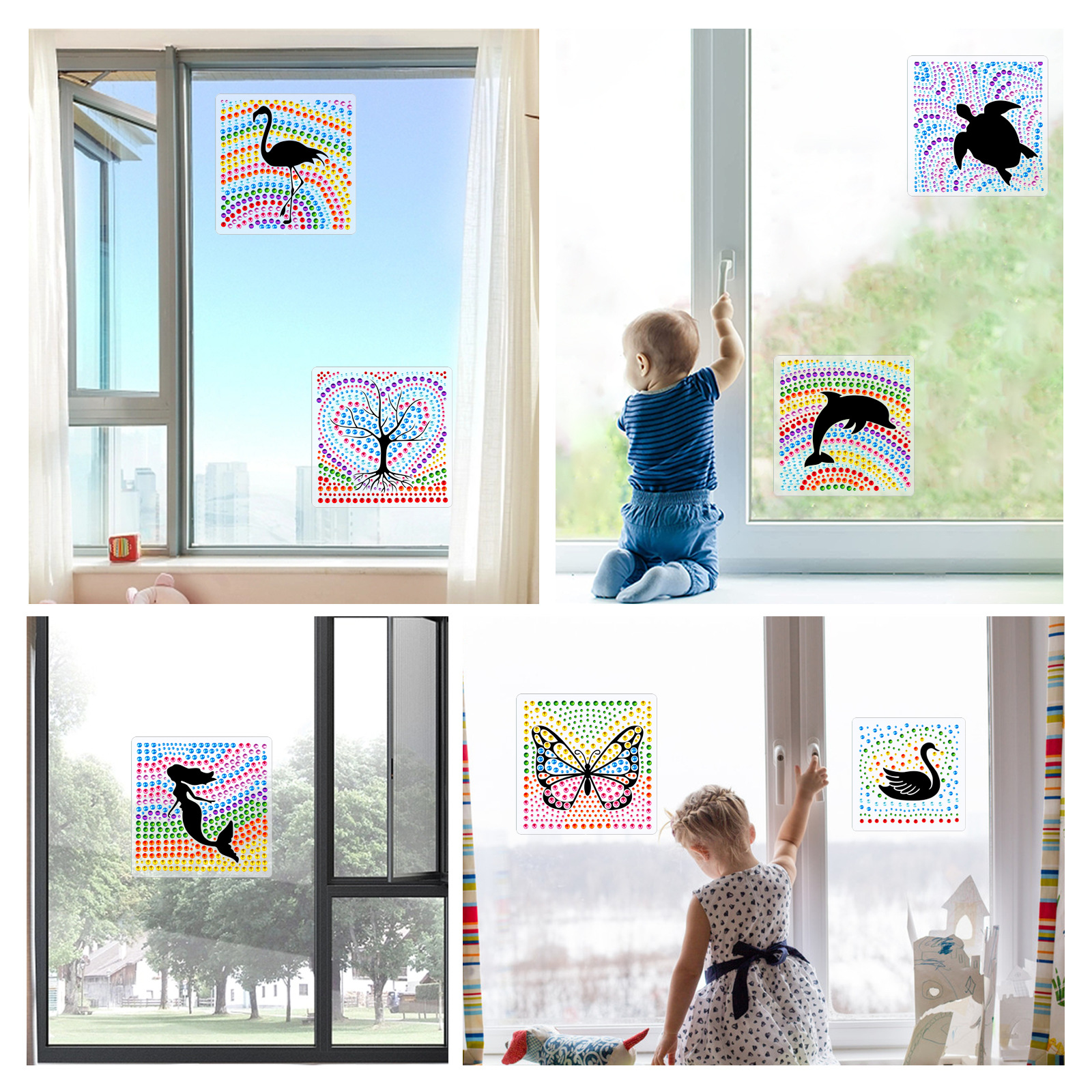 Venta caliente sirena pintura de diamantes pegatinas al azar pintura de mampostería de bricolaje pegatinas hechas a mano para niños dibujos animados cristal transparente diamante brillante