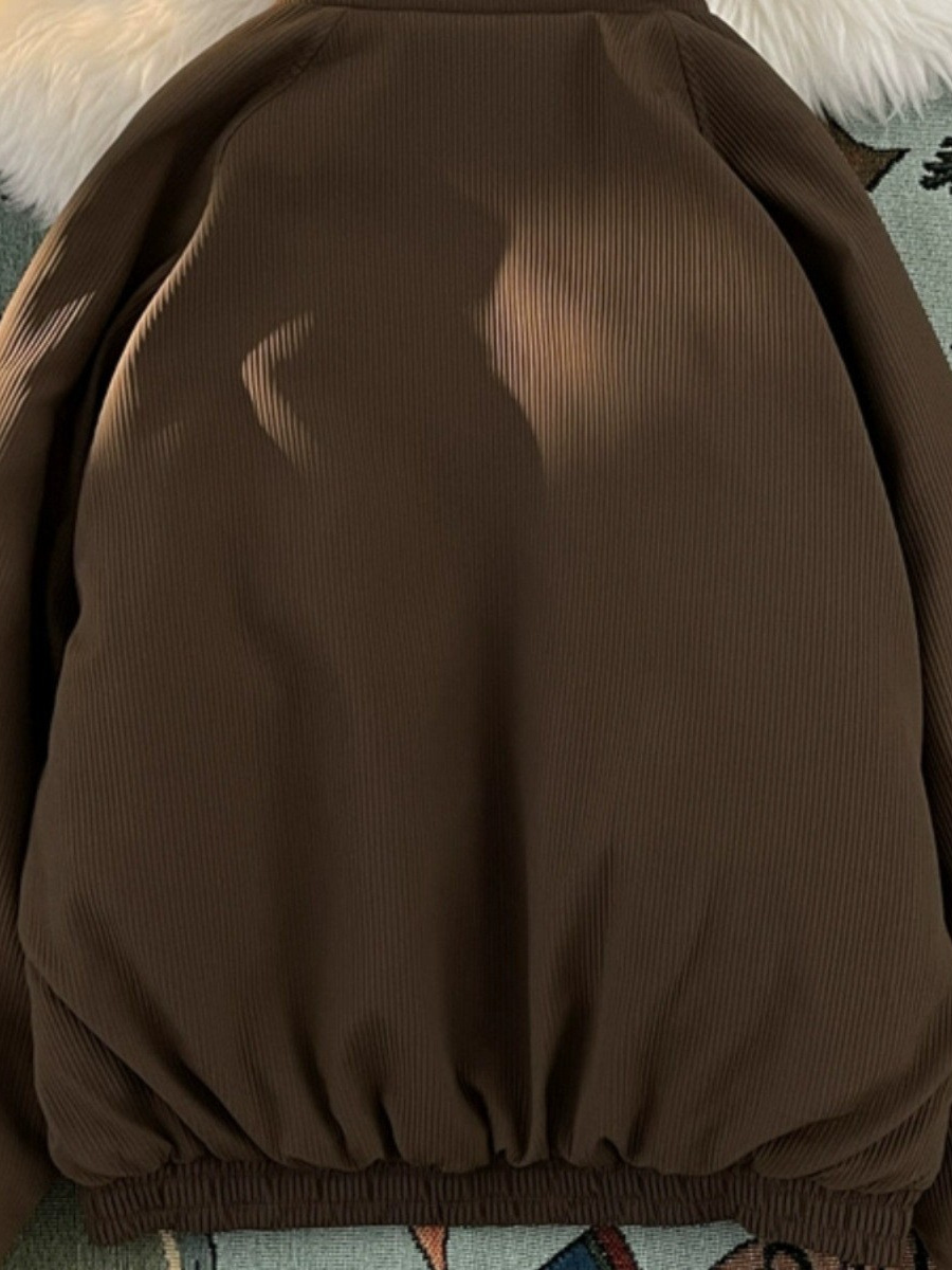 Invierno nueva moda estilo de moda simple color sólido abrigo asiático abrigo corto estilo literario abrigo corto para usar