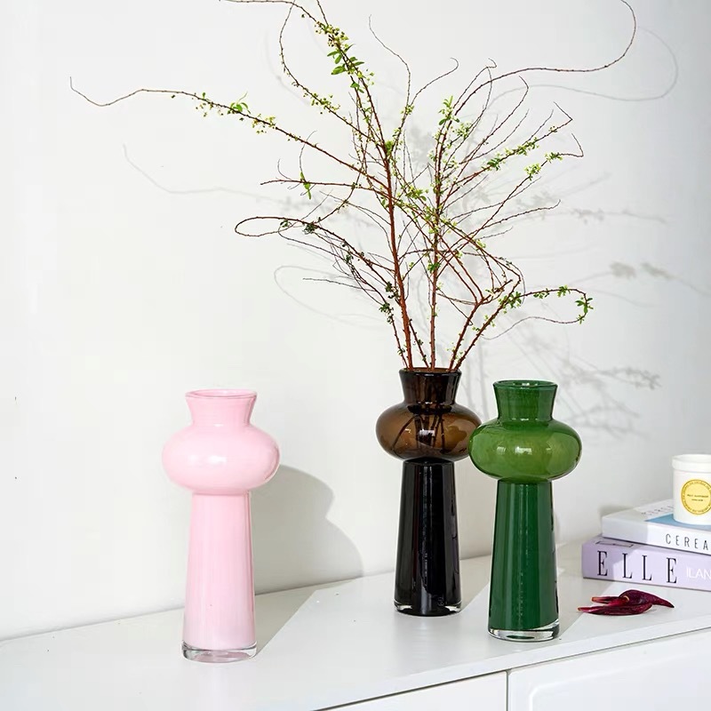 Florero ins estilo simple arte florero sala de estar escritorio florero de vidrio de lujo hidropónico arreglo floral Decoración