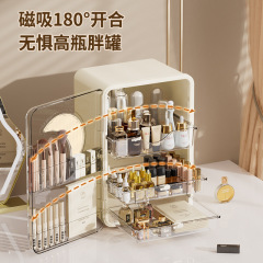 軽豪華化粧品収納ケースデスクトップ口紅ケース収納棚化粧台防塵大容量スキンケア収納キャビネット