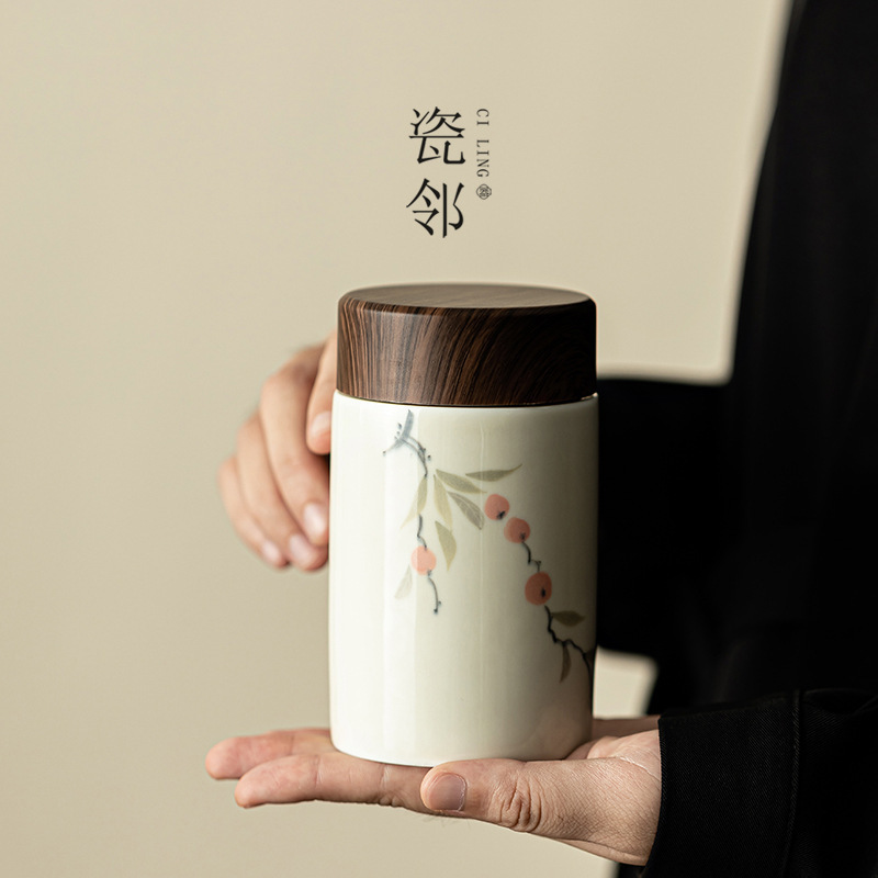 瓷邻陶瓷单层保温水杯男女杯子国风泡茶养生公司商务节庆纪念礼品|undefined