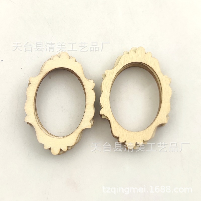 5-6cm3 marcos de fotos huecos colgantes decorativos de piezas de madera 10 piezas cada uno en un paquete, un total de 30 piezas como un juego