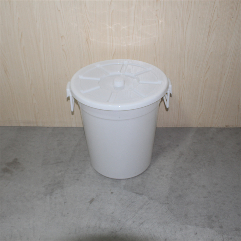 深圳宝安批发塑料加厚大白桶带盖圆形超市货物收纳存放运输周转桶