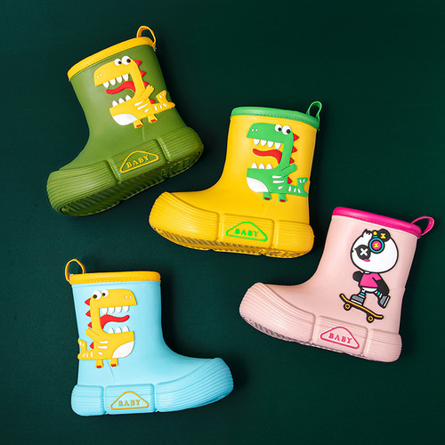 Shepherd boy baby rain boots children's cartoon poop-stomping rain boots non-slip rain boots boys and girls lightweight soft-soled children's water shoes