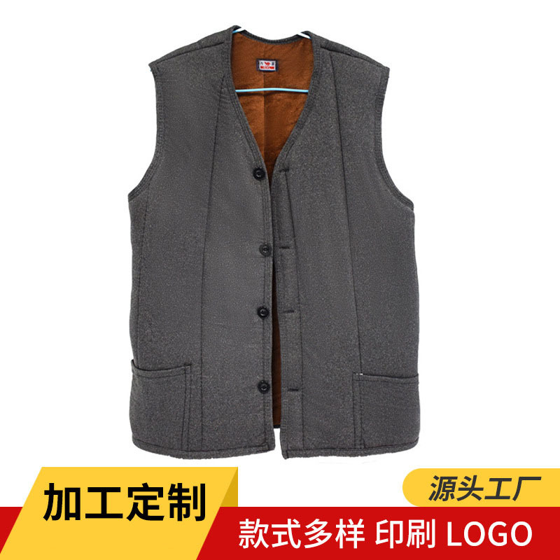 新款棉马甲男秋冬季中老年加绒加厚背心无袖保暖坎肩男士棉马甲