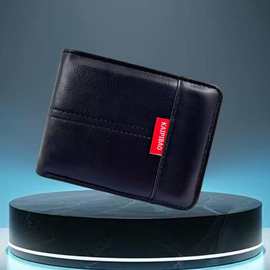 新款跨境男士短款钱包经典复古拉链皮夹时尚商务多卡位零钱包批发