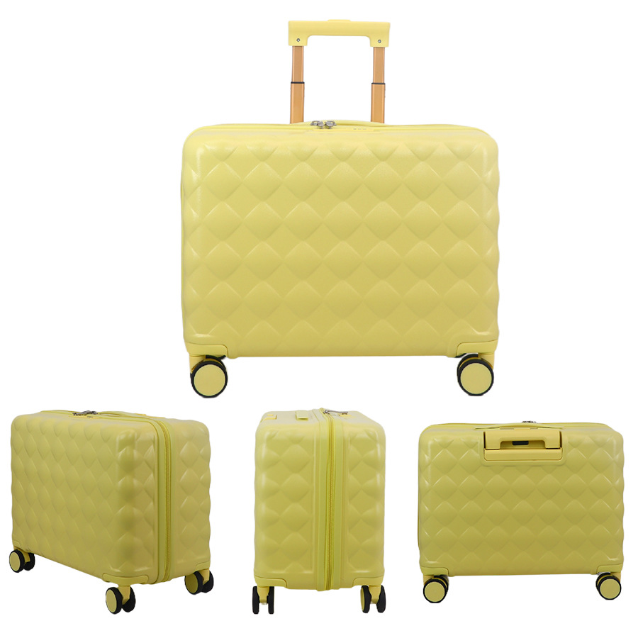 New 20 Inch Carry On Small Suitcase Lightweight Durable Travel Bag European American Leather Luggage_voghion.com