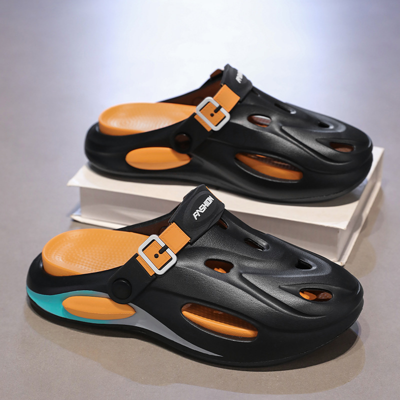 Primavera y verano cómodas sandalias de hombre de uso exterior de playa de coco hogar casual perezoso transpirable multicolor zapatos planos