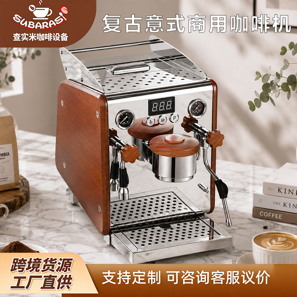 Cafetera Italiana Semiautomática Comercial de Acero Inoxidable con Control de Temperatura para Cafetería image 16