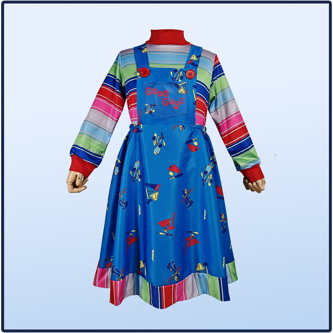 Halloween Ghost Chucky Horror Clown Costume Children's Costume Ghost Chucky Soul Series Children's Performance Costume