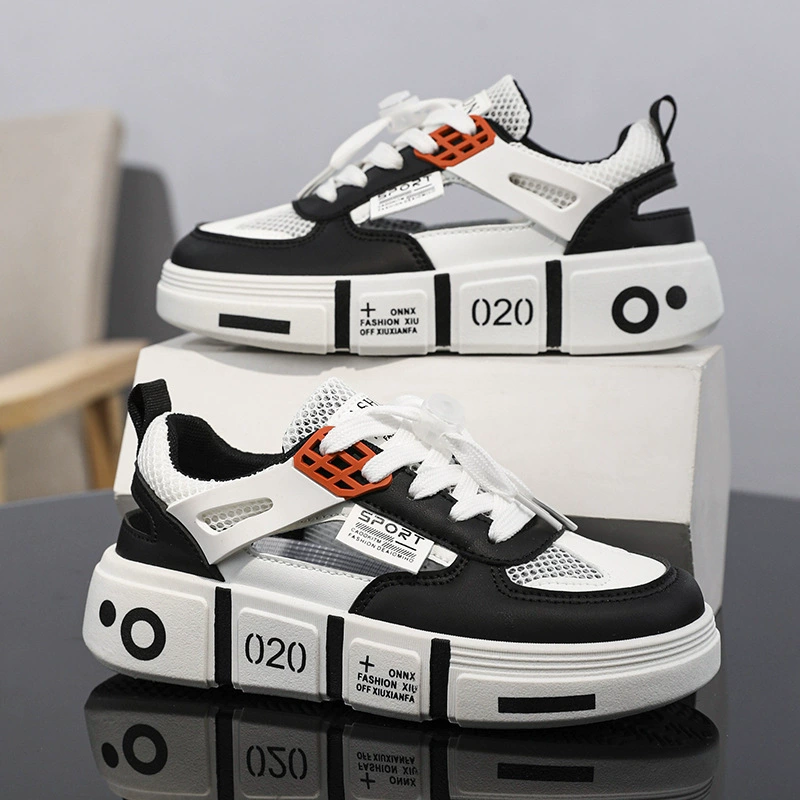 Обувь для мальчиков и девочек, лето 2025, новая средняя и большая детская спортивная обувь, модная повседневная дышащая универсальная обувь с вырезами