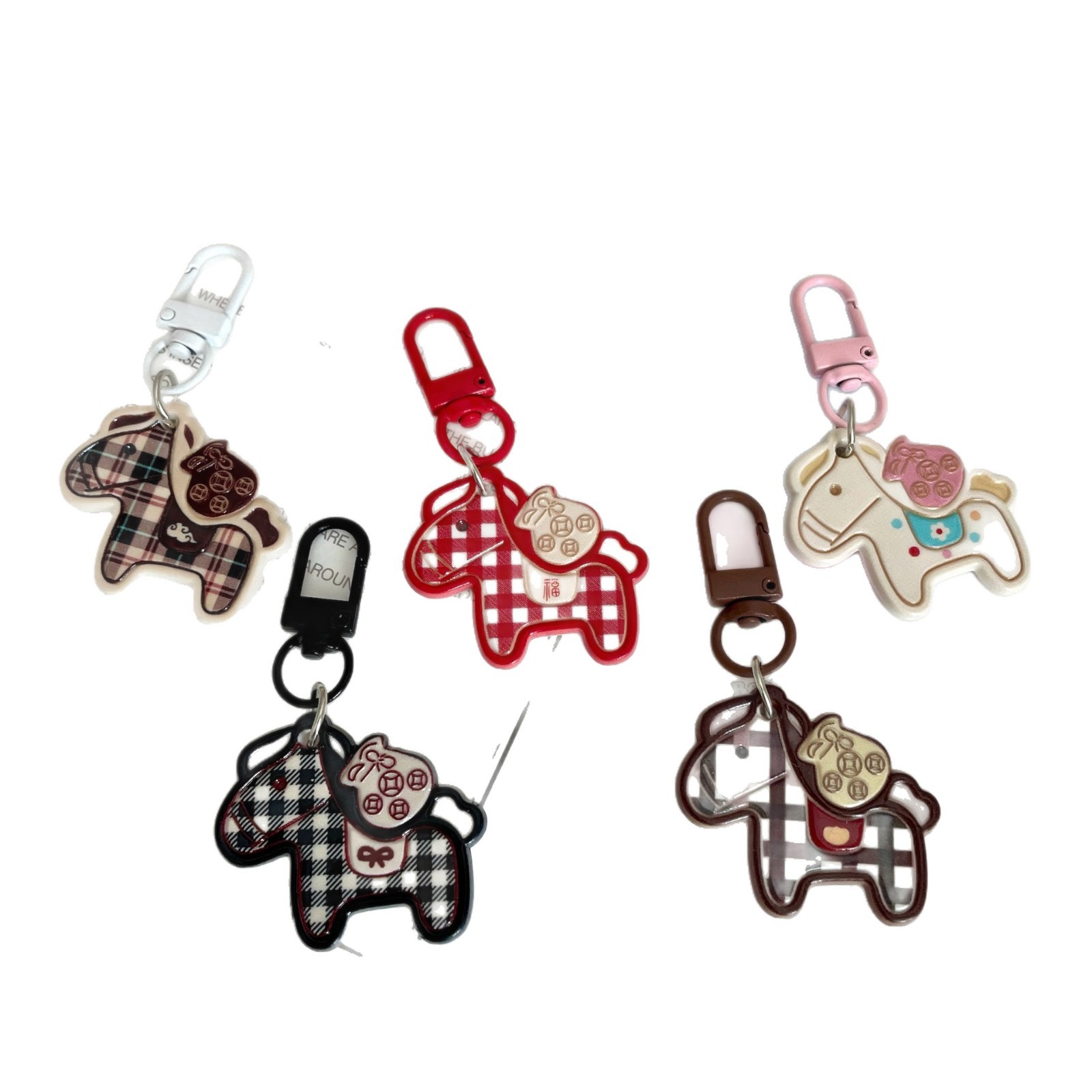 Cute and Fun Money Bag Pony Keychain Cartoon Girl Bag Pendant Car Key Pendant Bestie Gift