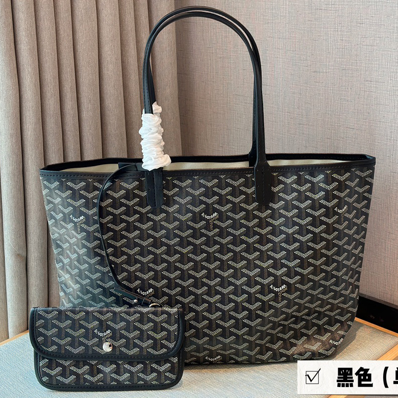 Cuero genuino Goyard bolso de las mujeres perro diente Y palabra impresa Hobo bolso de mano bolsa de compras de gran capacidad bolso de las mujeres