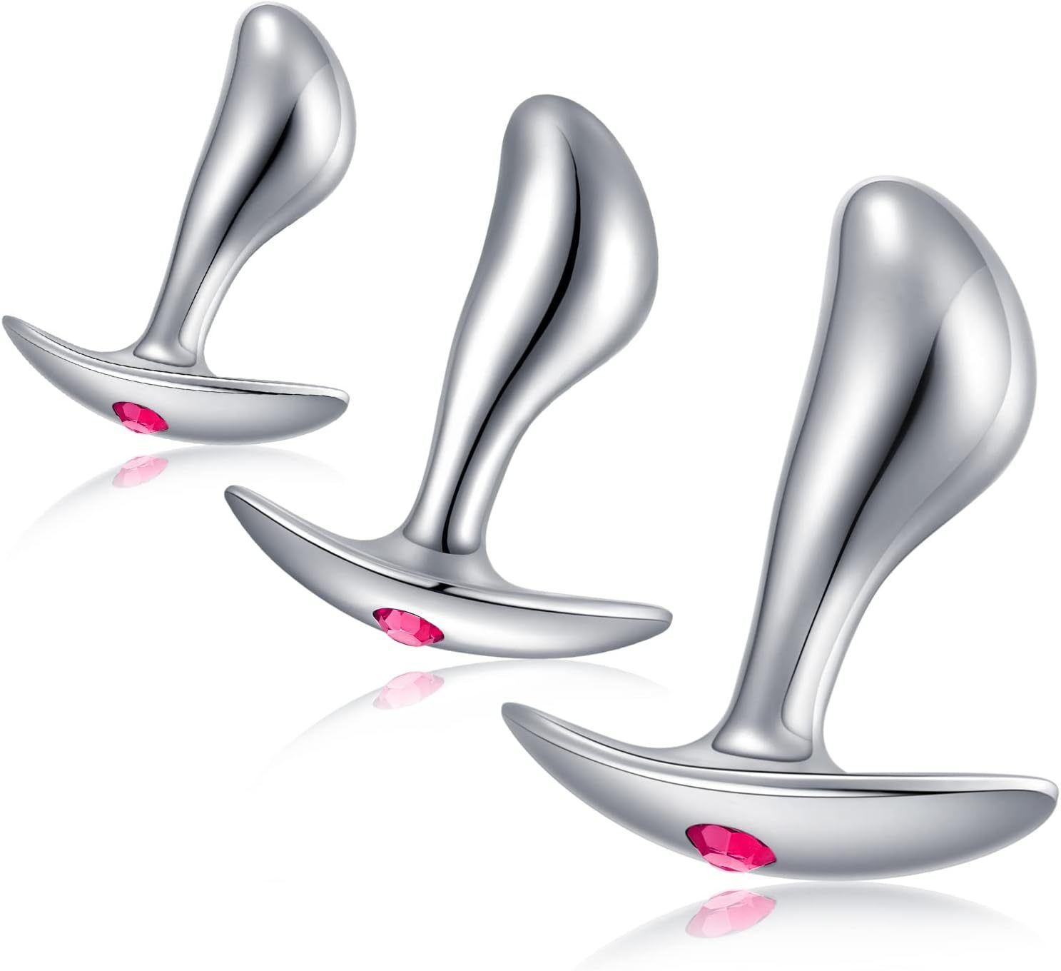 Stainless Steel Anchor Anal Plug with Gem Detail, Handle-Controlled Prostate Massager, Large Size — detail image 7