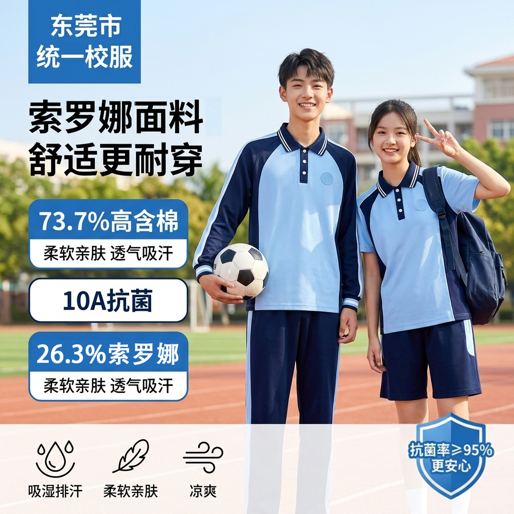2026 Dongguan Unified New School Uniforms for Primary and Secondary Schools, Spring, Autumn, and Summer Styles, Factory Customization, Bulk Supply, and In-Stock