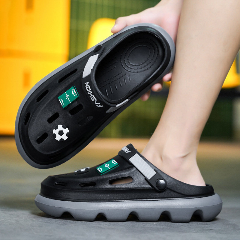 Zapatos con agujeros Sandalias de oficina de ocio de verano para hombres, deportes de conducción para hombres, zapatos de playa de playa resistentes al desgaste