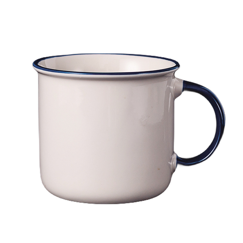 Transfronterizo de Amazon taza blanca taza de alto aspecto creativo Oficina taza de café pareja taza de agua Taza de cerámica