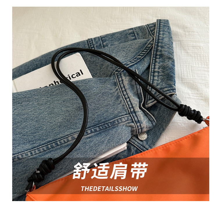 Oxford fabric 2024 casual new style with contrasting colors, light and simple, single-shoulder crossbody, underarm dumpling bag for women Item Picture