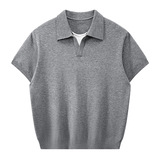 ZF8111-B海鸥领针织OLO衫简约休闲老钱风短袖松弛感上衣，男装针织衫/毛衣，星座614