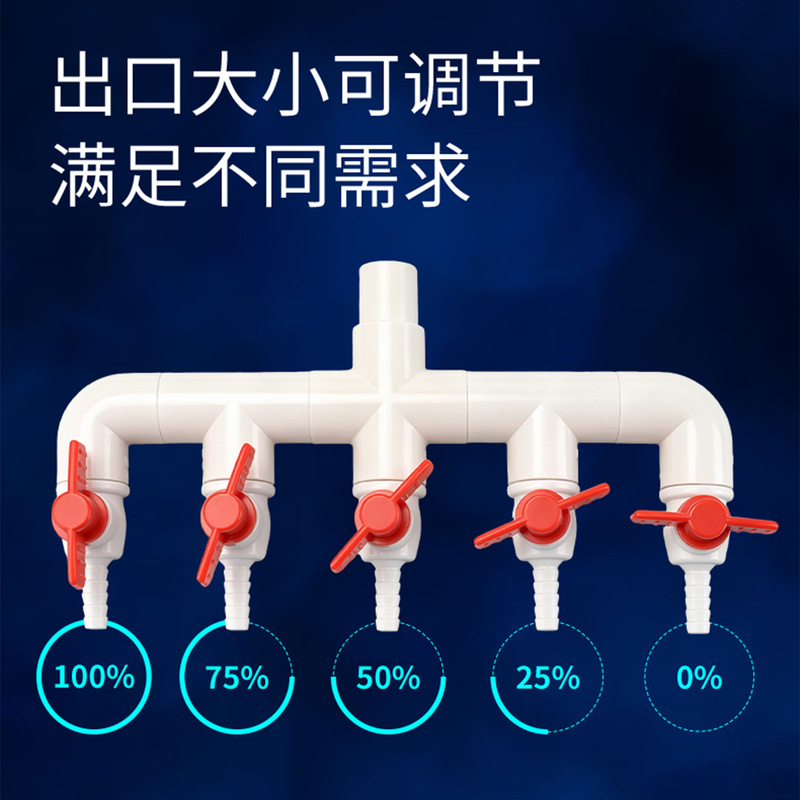 PVC plastic air distributor, pond aeration pump diverter, garden irrigation pipe flow guide and diverter, adjustable PVC plastic air distributor, pond aeration pump diverter, garden irrigation pipe flow guide and diverter, adjustable