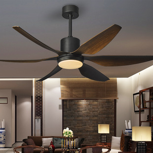 Large-size ceiling fan lamp American retro frequency conversion mute energy-saving living room dining room home hotel engineering fan lamp