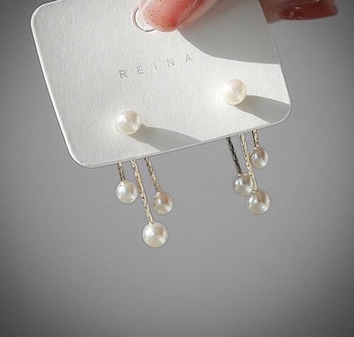 S925 Tassel Pearl Two-Wear Earrings, Fashionable and Personalized Retro Simple Earrings, Niche Design Earrings