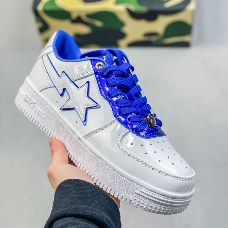 純正 BAPE パテントレザースニーカー猿頭光沢カジュアルシューズ安逸猿カップルストリート AF1 Sta スニーカー|undefined