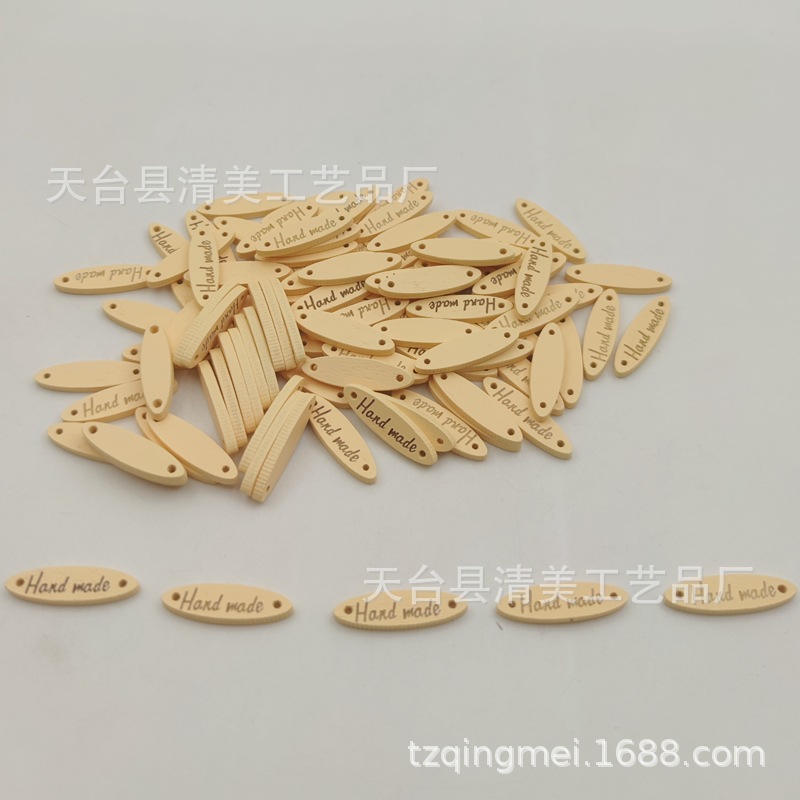 Color de madera señaló signo botón decorativo natural marcado láser señaló madera 100 unidades un paquete