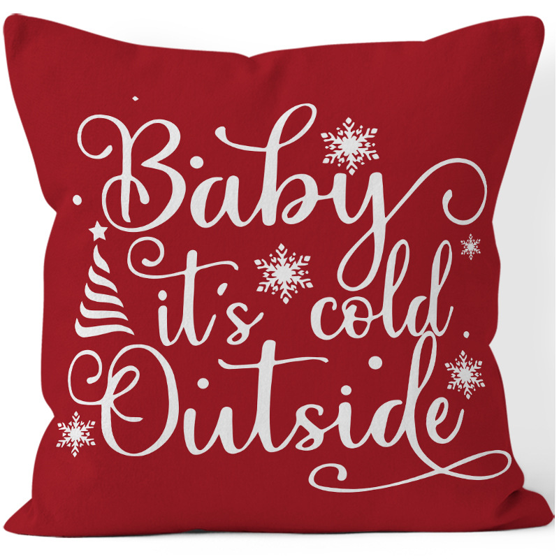 Cute Style Cute Christmas Tree Snowman Short Plush Pillow Cases