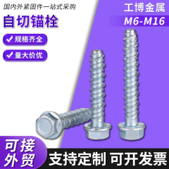 混凝土自切锚栓六角自切锚栓螺纹水泥膨胀钉六角法兰头自攻型锚栓