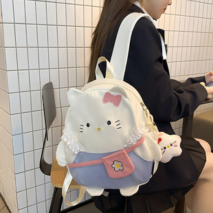 Cute Cat Bag Cartoon Backpack Ins Girl Backpack Soft Girl College Student Class Bag Mini Small School Bag