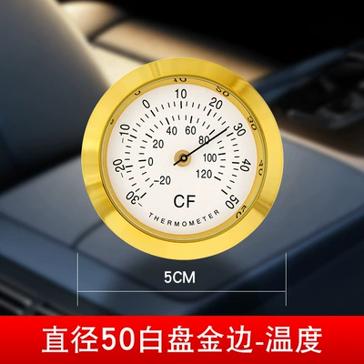 Car thermometer – Indoor Thermometer - diameter-50-white-plate-with-gold-rim-temperature