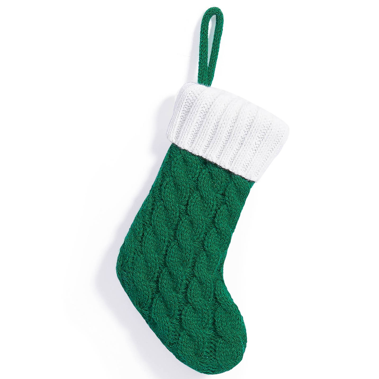 Navidad transfronteriza de punto pequeño calcetines de Navidad rojo y verde encantador regalo calcetines cuchillo y tenedor cubierta de decoración de árbol de Navidad bolsas de dulces