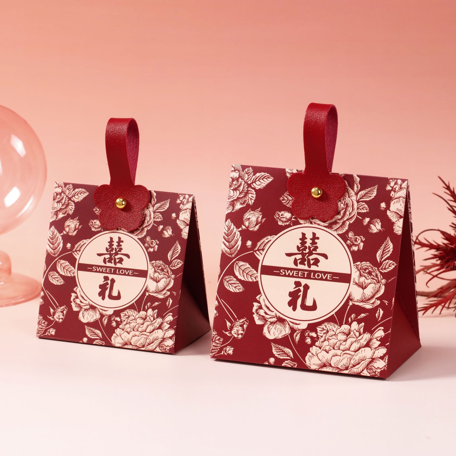 Happy gift + flower leather strips