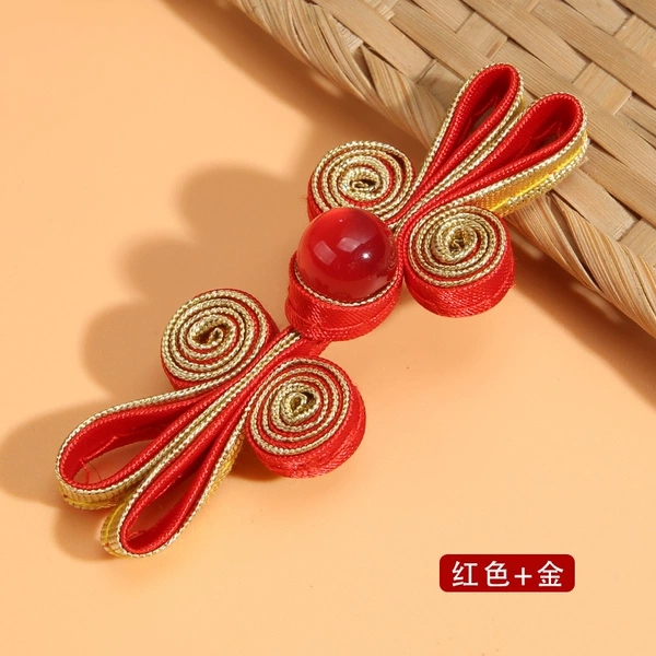 Jade Beads Rabbit Ears [25-Red + Gold]