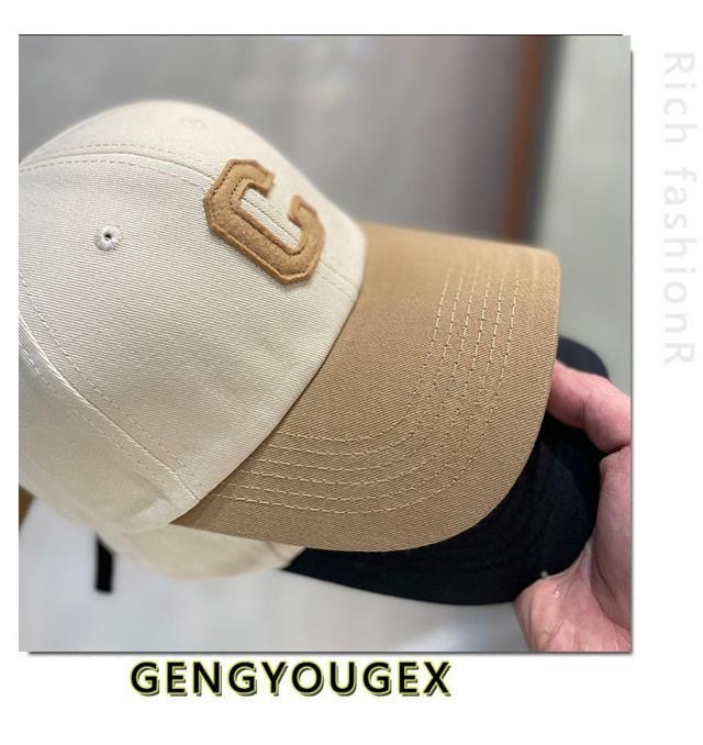 Cappello colorato con la lettera C e la lingua d'anatra per uomo e donna, primavera e autunno, moda Instagram versatile, coppia, mostra il viso, piccolo_voghion.com