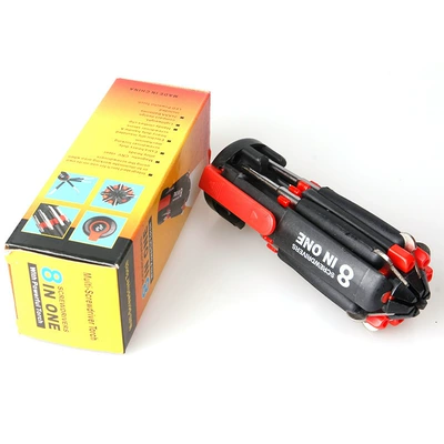 Auto supplies eight-in-one screwdriver with LED flashlight car screwdriver multi-function outdoor tool (Qəza çəkici) - eight-in-one-screwdriver
