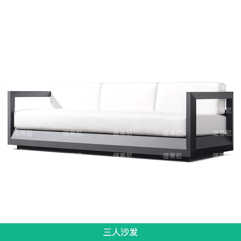 Sofá de aleación de aluminio al aire libre patio terraza resorte a prueba de agua y protección solar de alta gama muebles anticorrosivos image 15