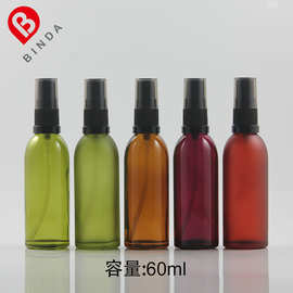 出口品质 裙边塑料喷头60ml喷涂细长玻璃雾喷瓶乳液瓶按压瓶