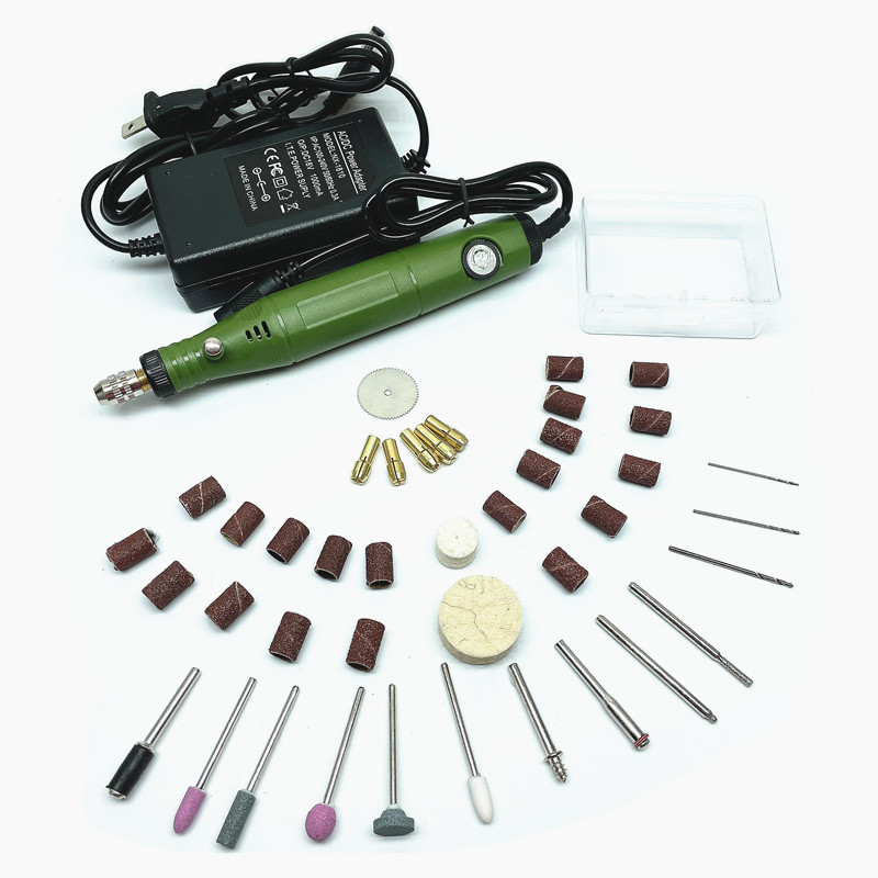跨境42件套调速电磨18V迷你电钻101A雕刻打磨抛光笔欧美规DIY工具