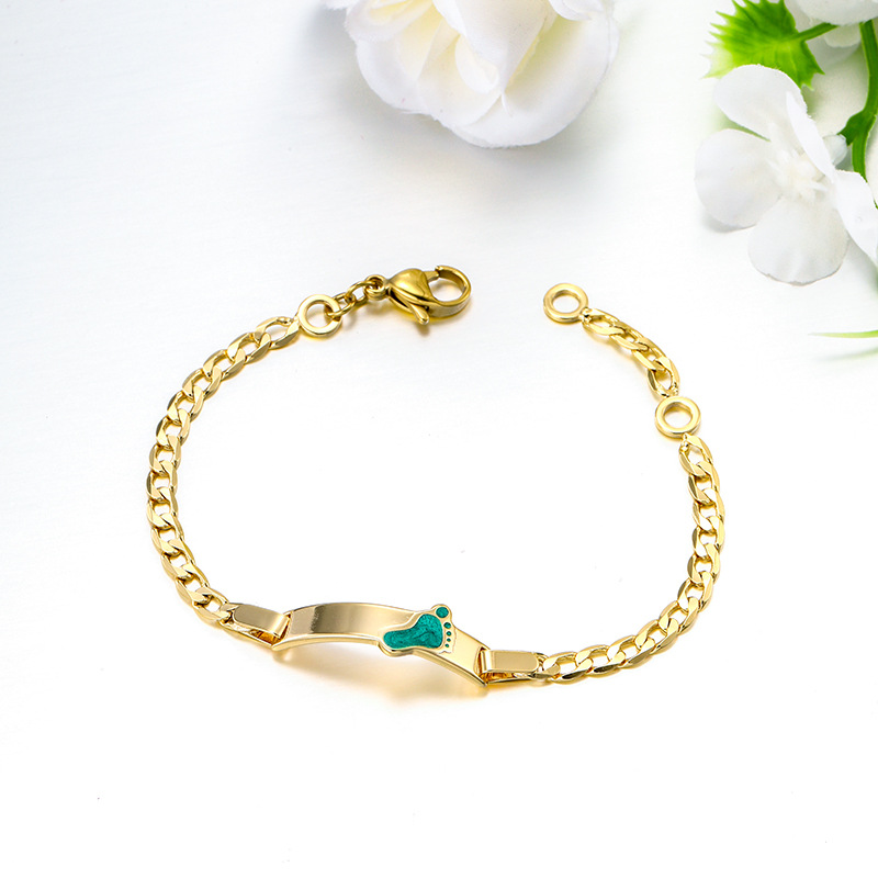 Xuping Europa y los Estados Unidos transfronterizos aleación de cobre chapado 14k serie de goteo de aceite simple pulsera cuadrada de moda para niños