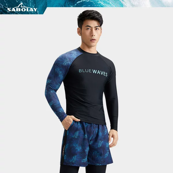Outdoor New Split Swimsuit Men's suit Black Quick-drying Breathable Surfer Wear Sports Sunscreen Swimsuit
