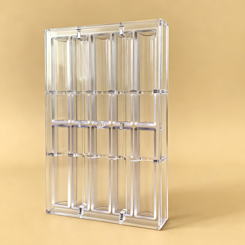 10 molde de chocolate de tira larga semicilíndrica PC de plástico duro chocolate estrella nuez palo palo herramienta de molde para hornear