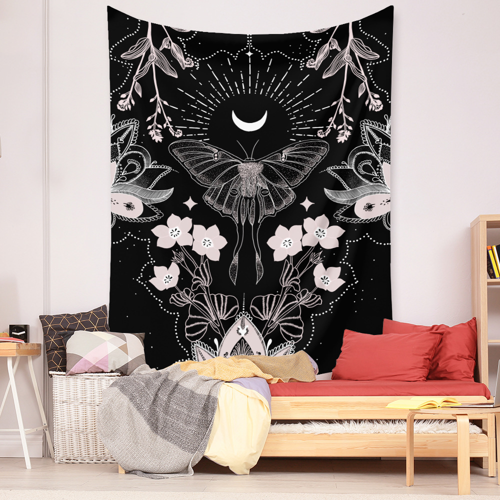Bohemian Tapestry Butterfly Flower Printing Background Hanging Cloth Tapestry Wholesale Nihaojewelry display picture 6
